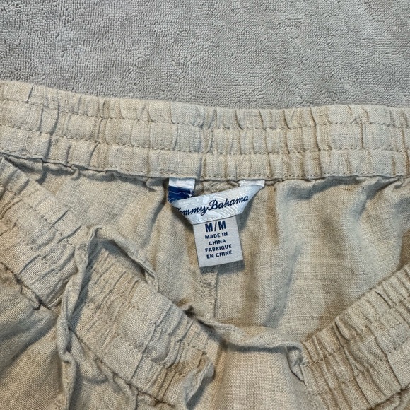 Tommy Bahama Two Palms High Rise Linen Pants Natural Tan Size M Pockets - Picture 3 of 10